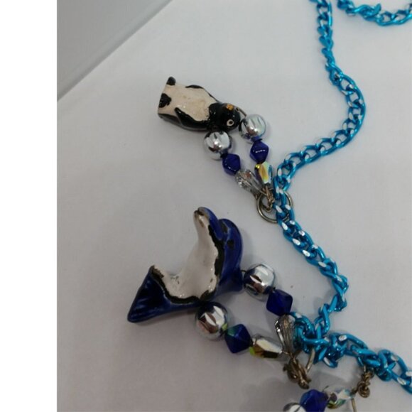 CUTNESS overload ceramic/resin animals charms dangle whimsy necklace. - Picture 2 of 3